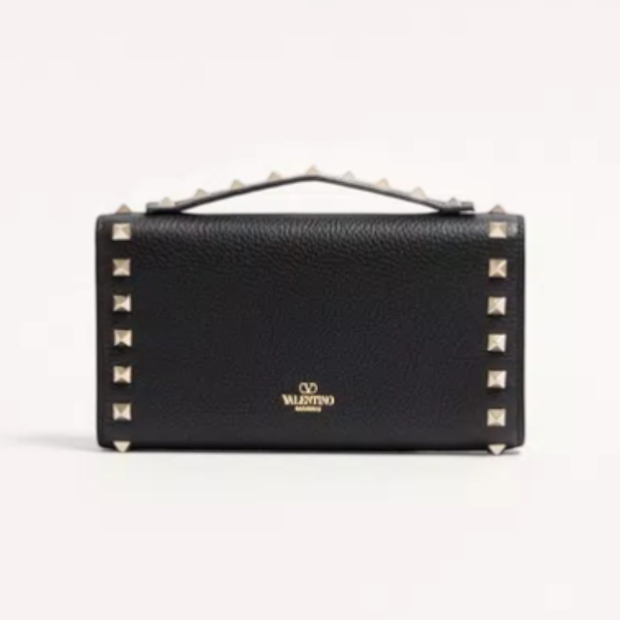 Rockstud Wallet With Chain Black