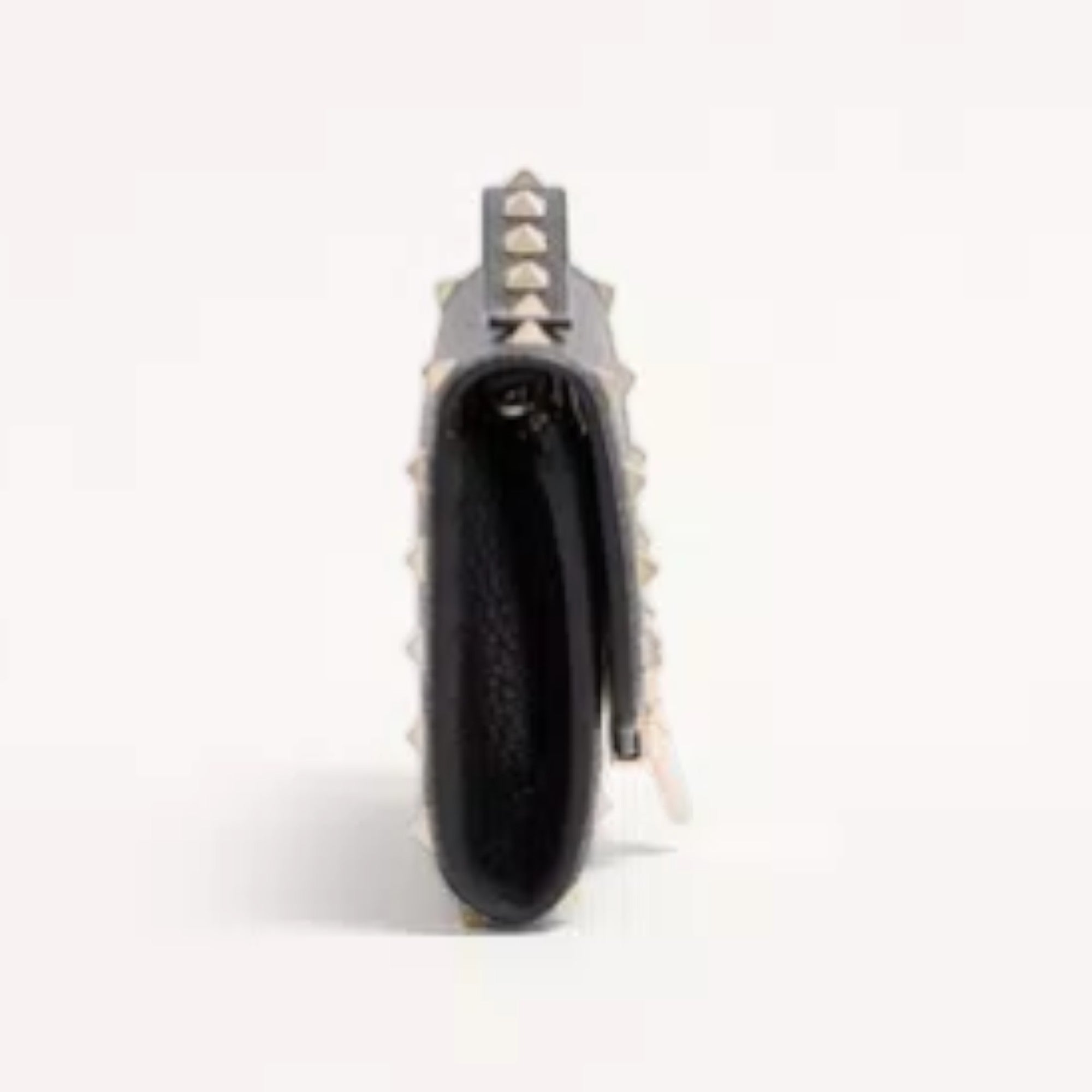 Rockstud Wallet With Chain Black