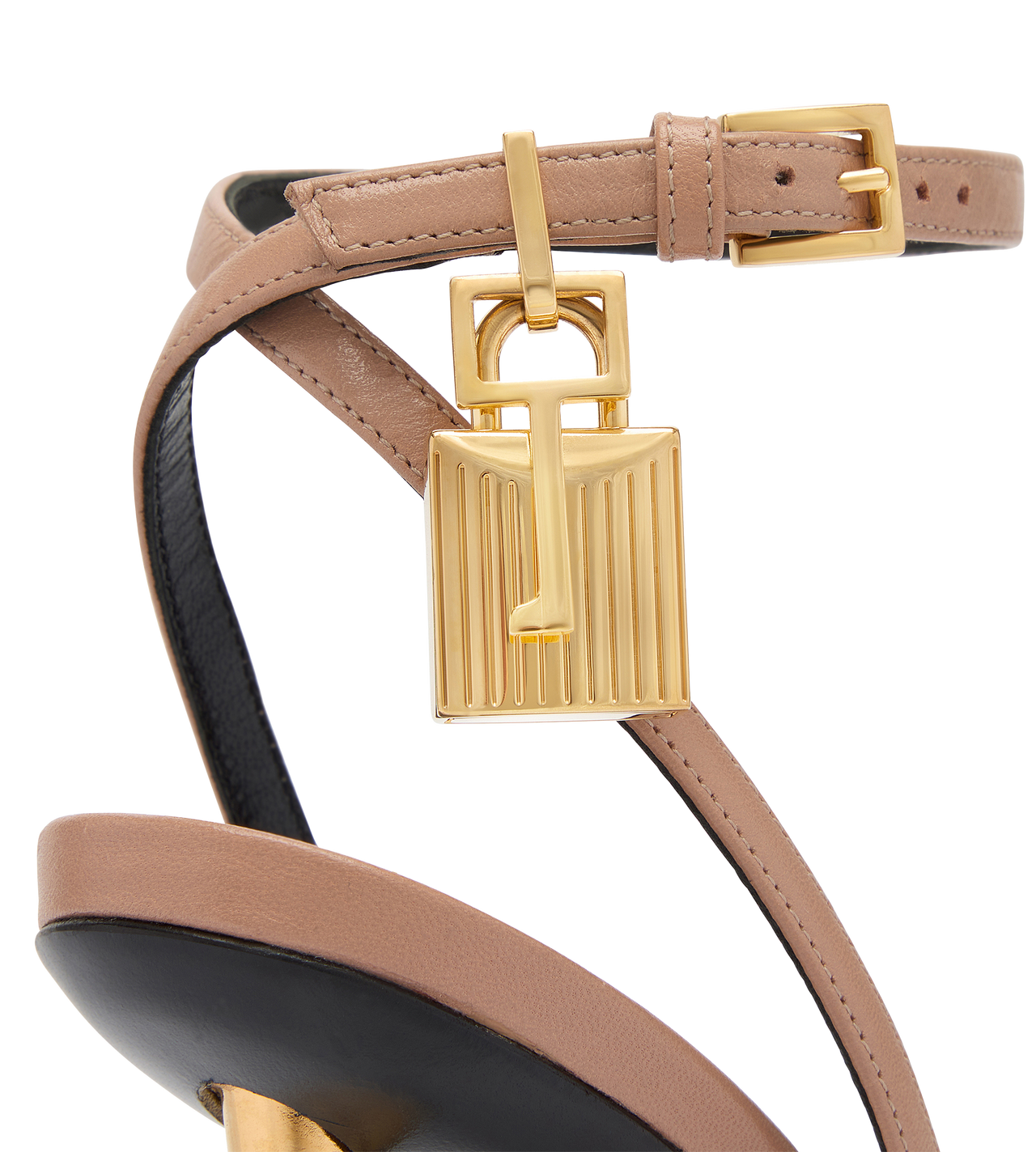 Padlock Pointy Naked Sandal Nude