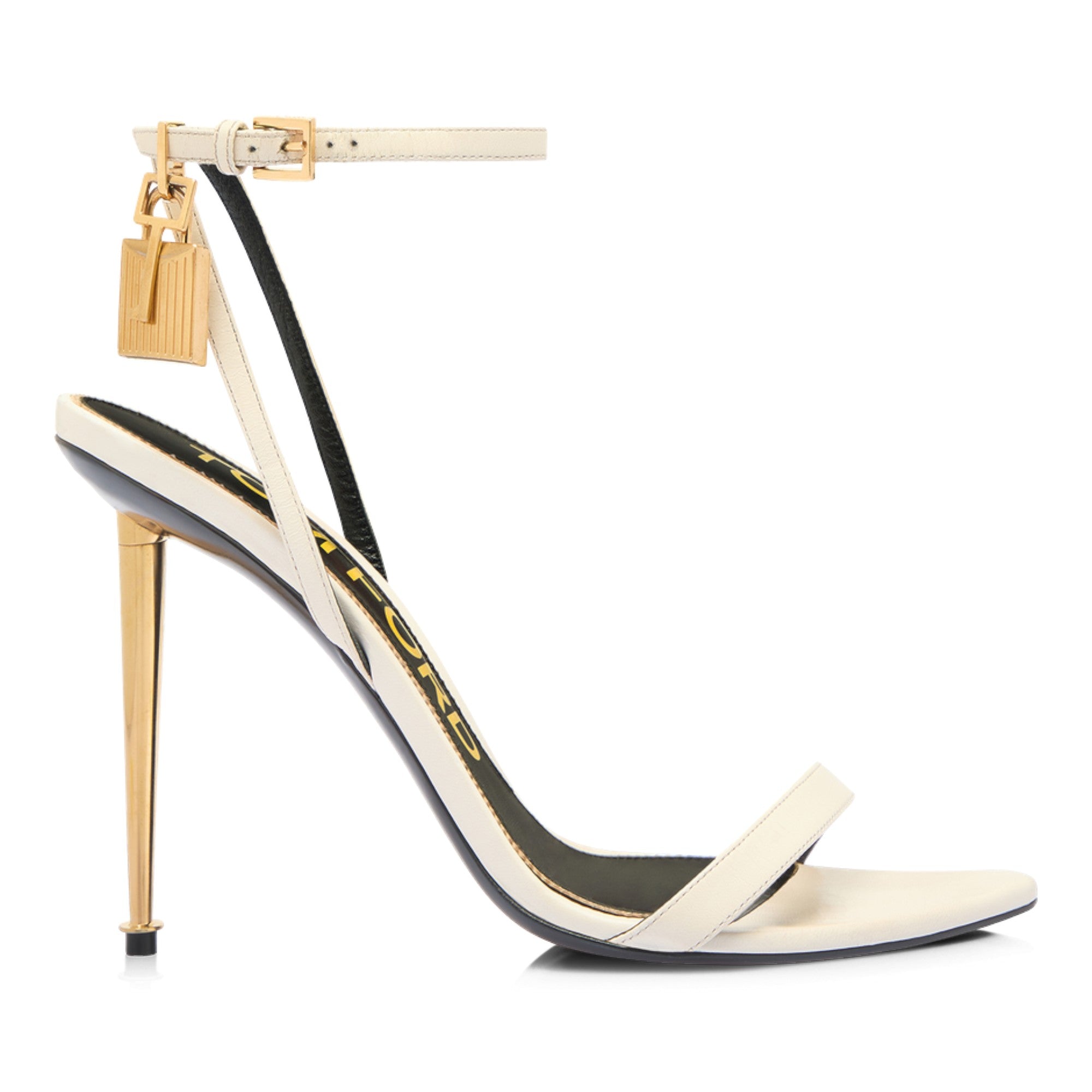 Padlock Pointy Naked Sandal Ivory