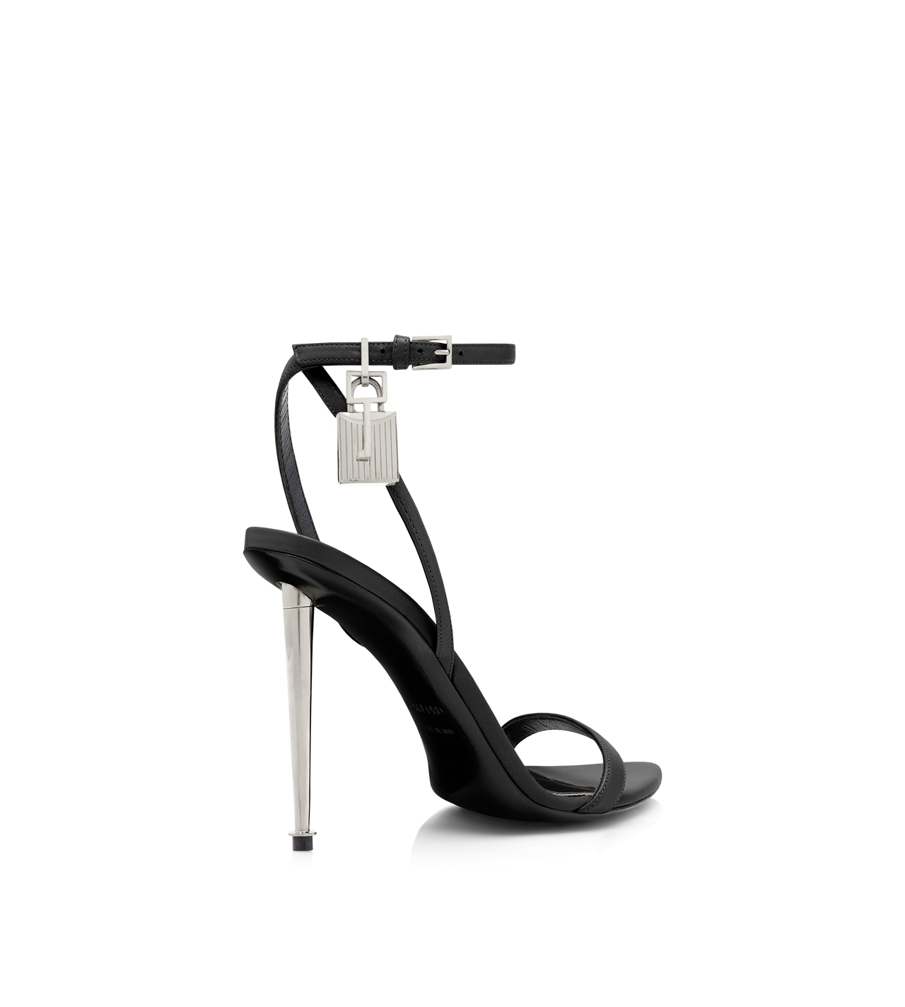 Padlock Pointy Naked Sandal Black