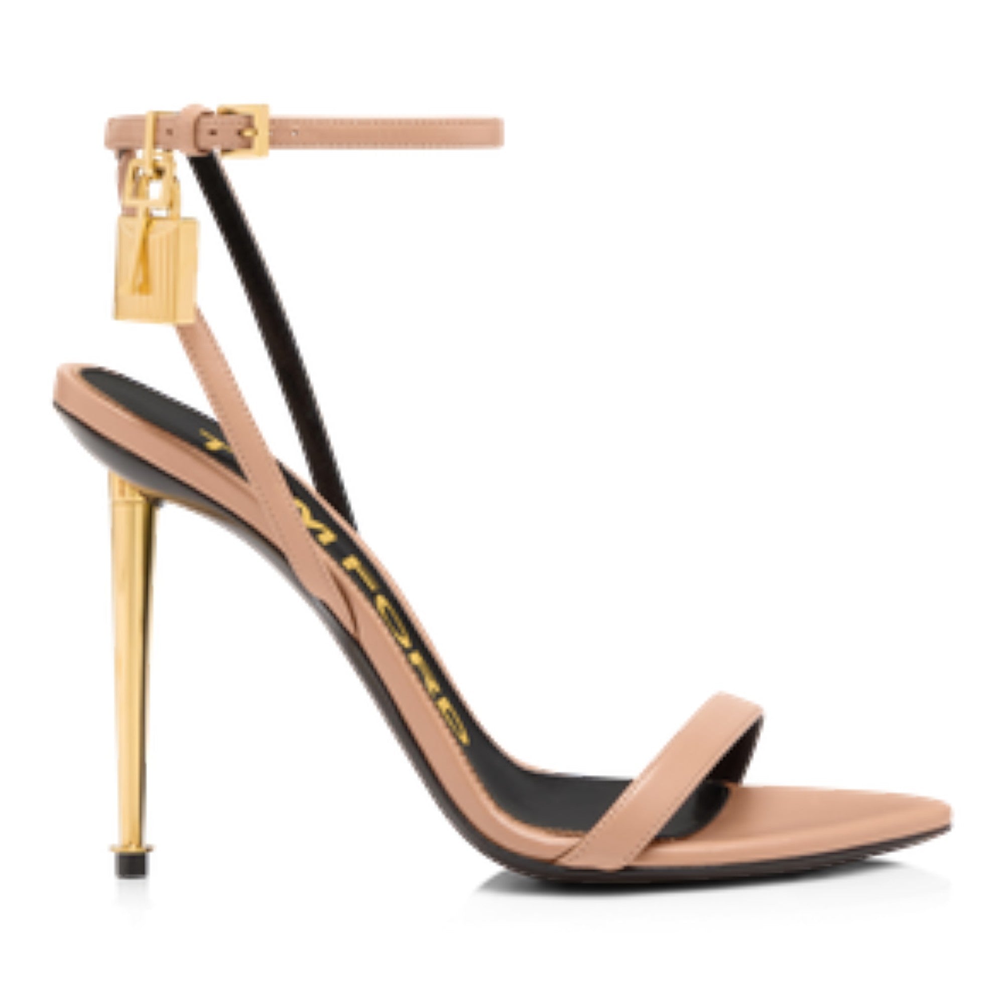 Padlock Pointy Naked Sandal Nude