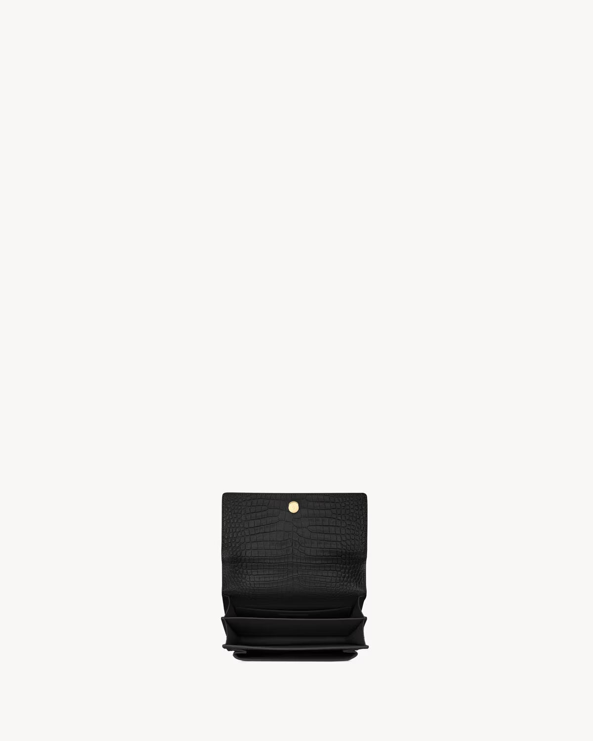 Sunset Medium Bag Crocodile-Embossed Leather Black