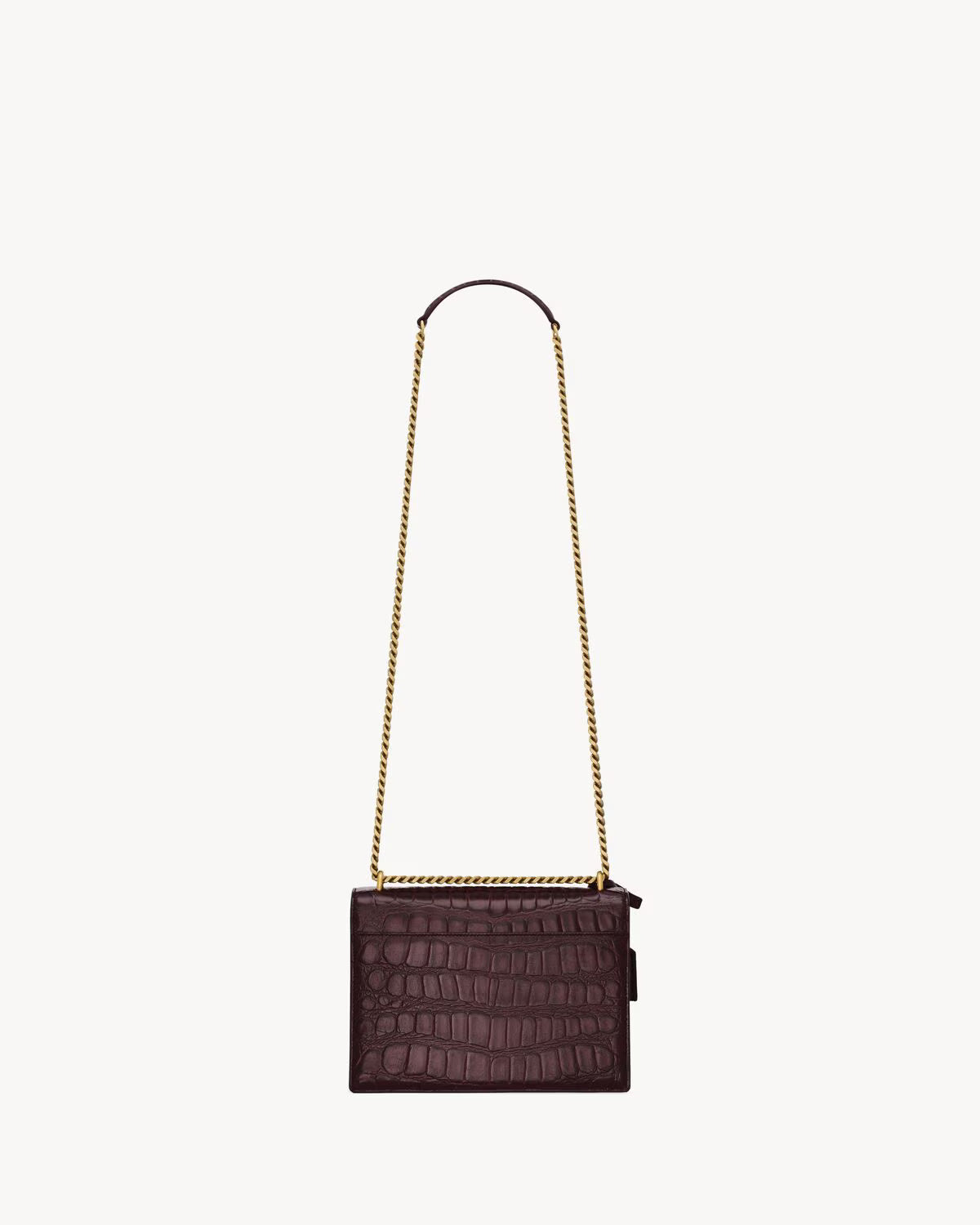 Sunset Medium Bag Crocodile-Embossed Leather