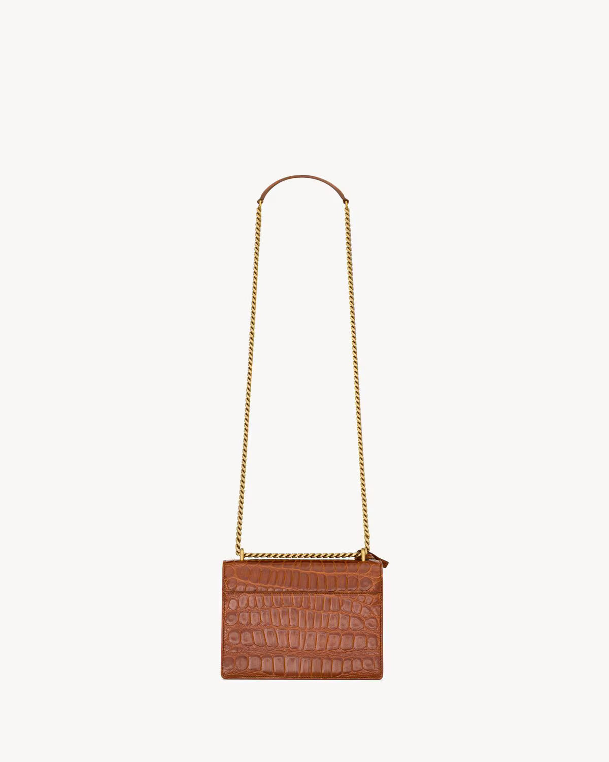 Sunset Medium Bag Crocodile-Embossed Leather