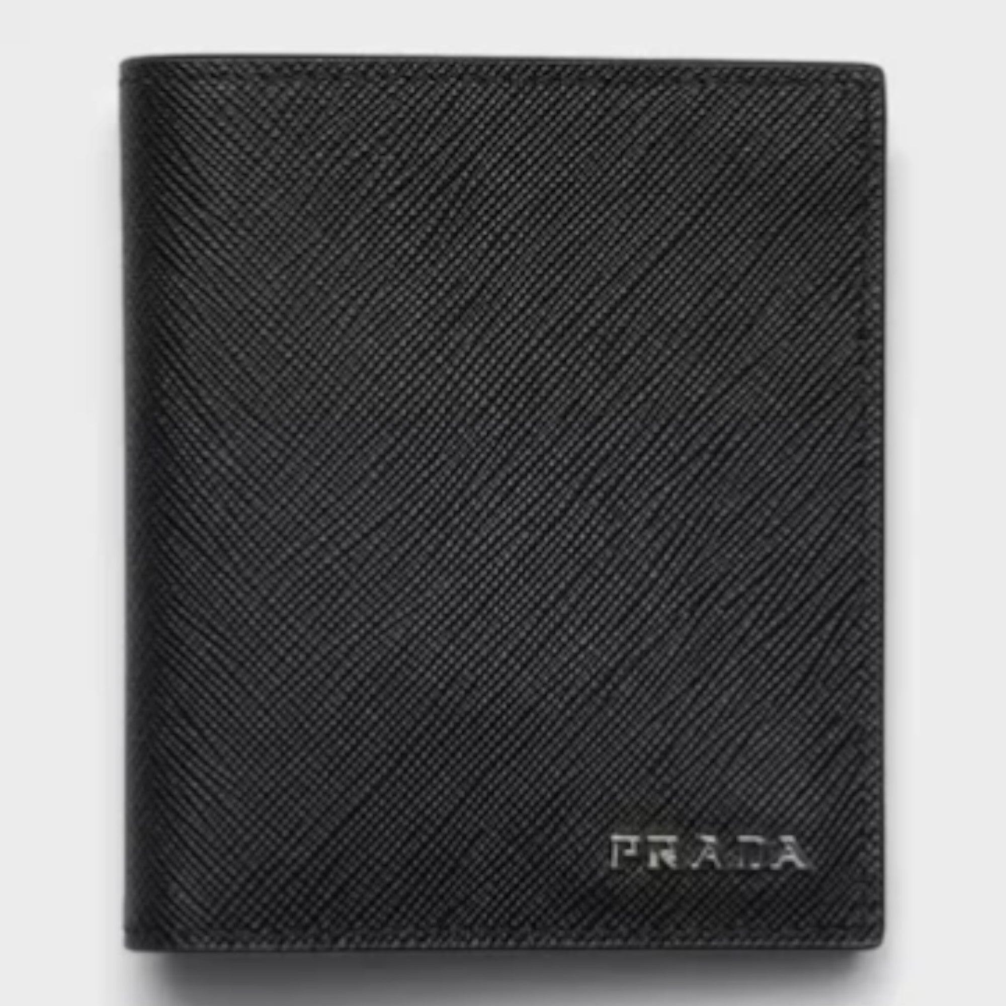 Saffiano Leather Wallet Black Baltic Blue Interior