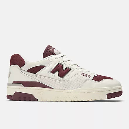 New Balance 550 Sea Salt with Classic Crimson
