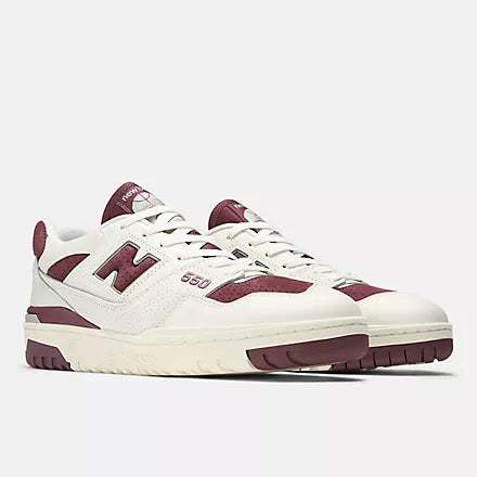 New Balance 550 Sea Salt with Classic Crimson