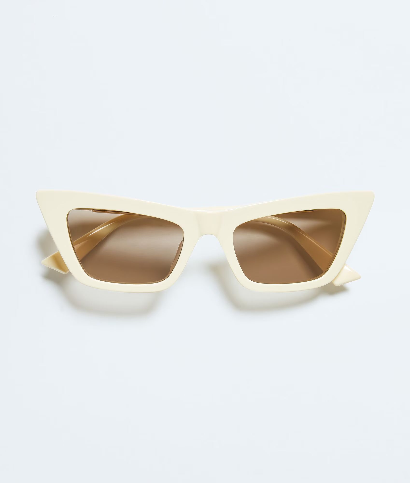 Snap Cat Eye Sunglasses Beige Brown