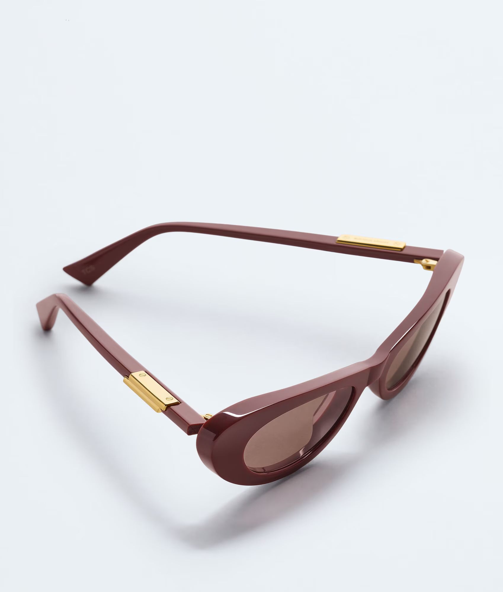 Snap Oval Sunglasses Burgundy Brown