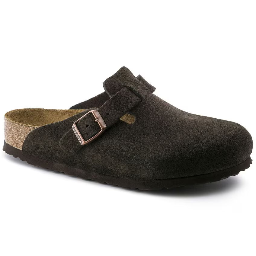 Birkenstock Boston Suede Leather Clog Mocha