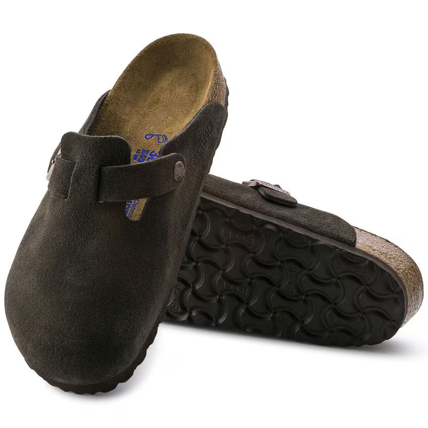 Birkenstock Boston Suede Leather Clog Mocha