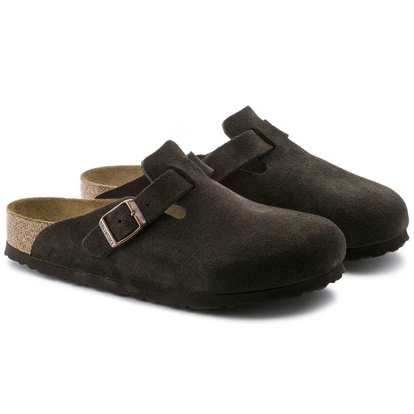 Birkenstock Boston Suede Leather Clog Mocha