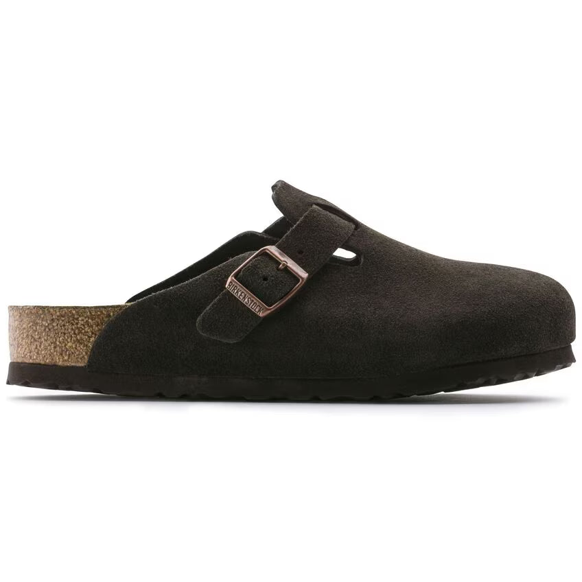 Birkenstock Boston Suede Leather Clog Mocha