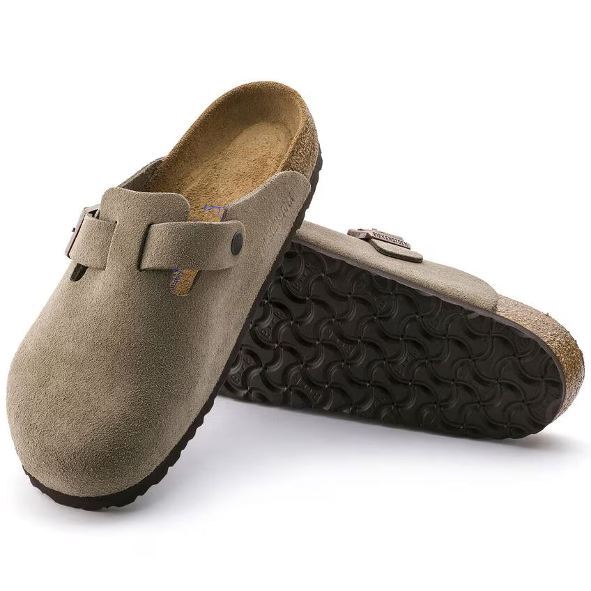 Birkenstock Boston Suede Leather Clog Taupe