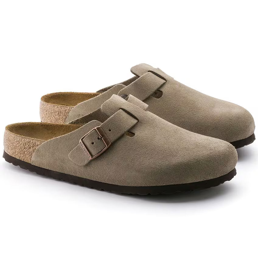 Birkenstock Boston Suede Leather Clog Taupe
