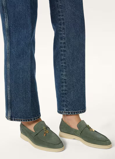 Loro Piana Summer Charms Walk Loafer Green Lagoon
