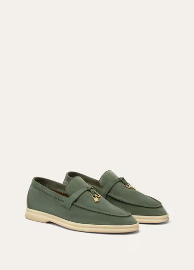 Loro Piana Summer Charms Walk Loafer Green Lagoon