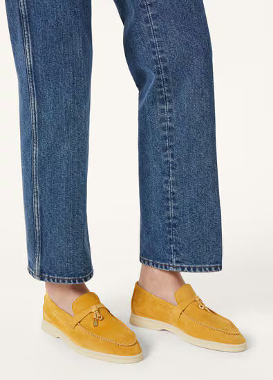 Loro Piana Summer Charms Walk Loafer Saffron Tea