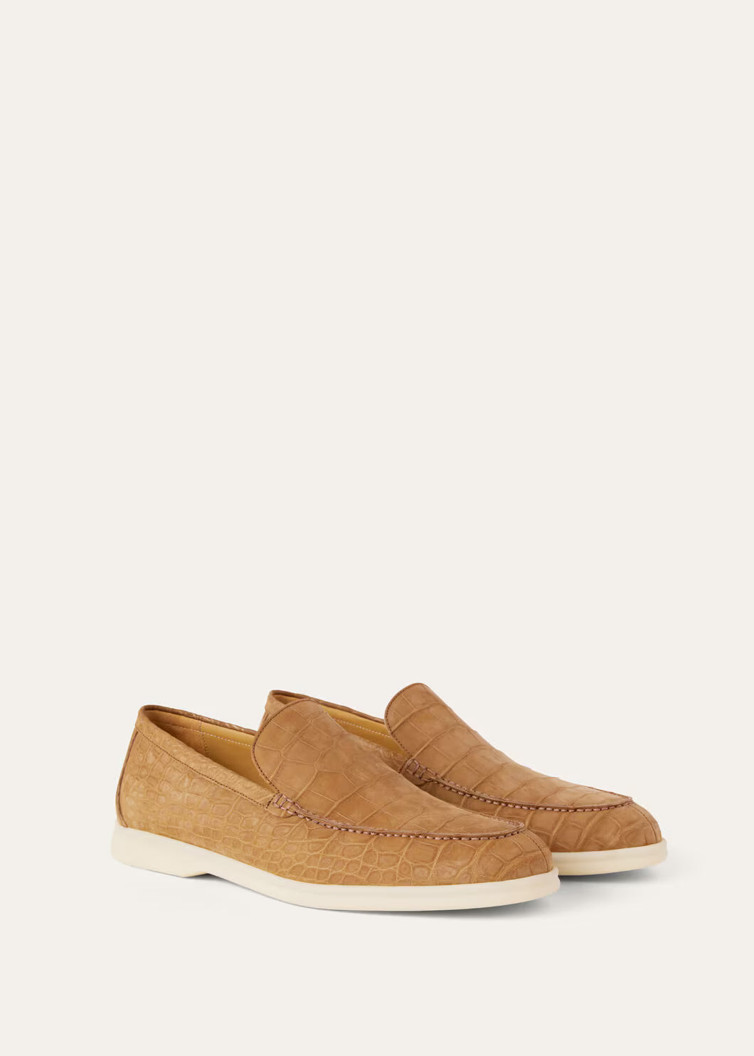 Loro Piana Summer Walk Loafer Alligator Leather Light Cuir