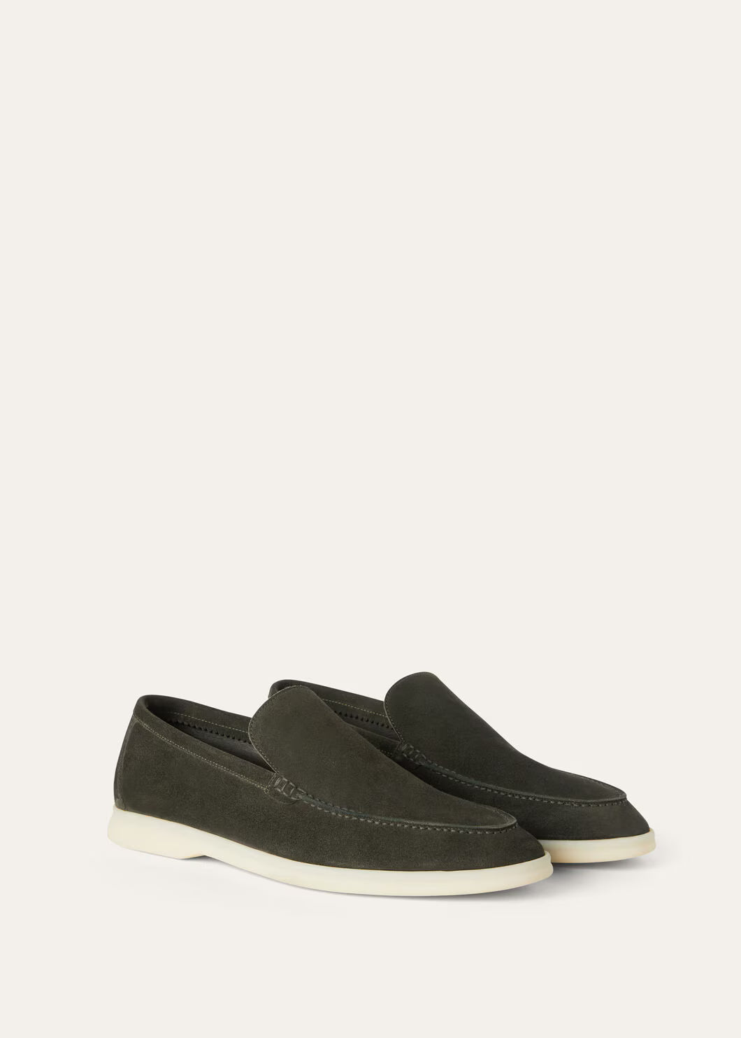 Loro Piana Summer Walk Loafer Suede Dark Mimetico