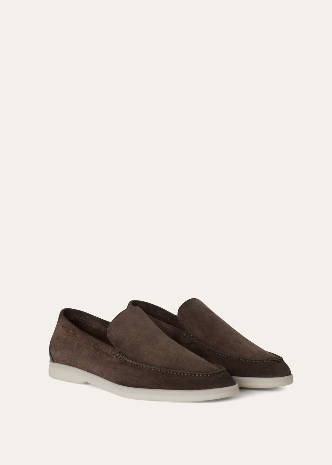 Loro Piana Summer Walk Loafer Suede Warm Gray