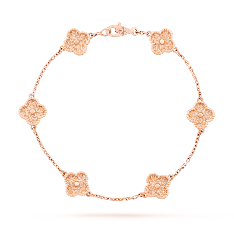 Sweet Alhambra Bracelet, 6 Motifs Rose Gold