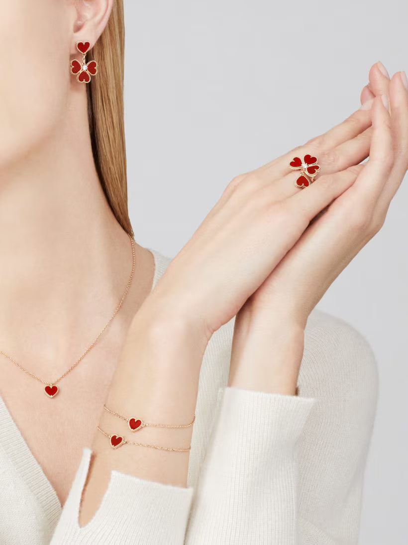 Sweet Hearts Bracelet Rose Gold Carnelian
