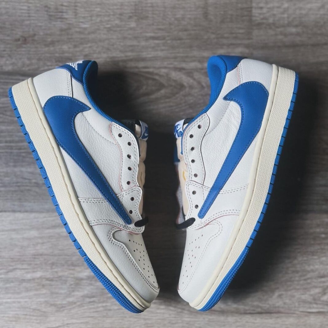Air Jordan 1 Low x Travis Scott x Fragment Design OG White Blue