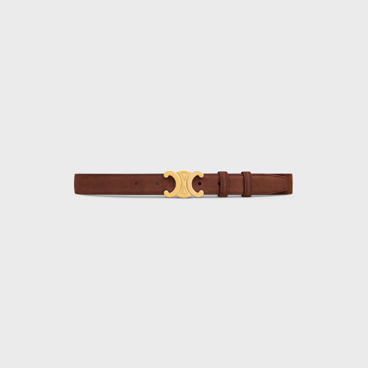 Triomphe Belt 25 mm Grained Nubuck Calfskin Chestnut