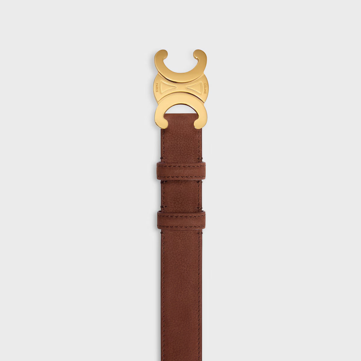 Triomphe Belt 25 mm Grained Nubuck Calfskin Chestnut