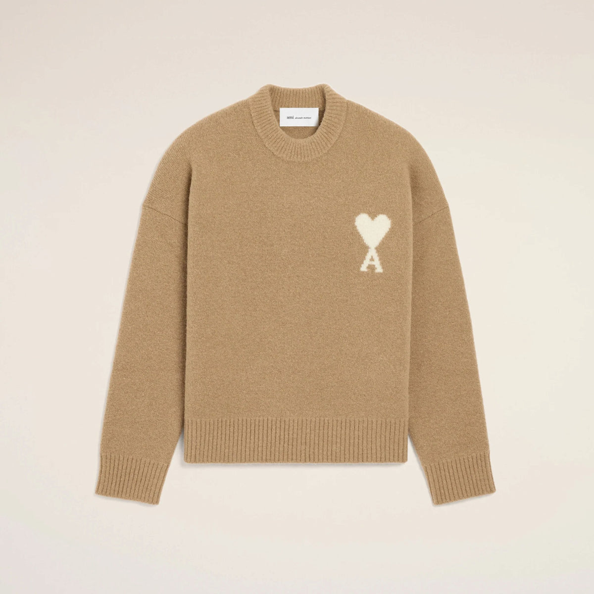 Ami de Coeur Alpaca Crewneck Mastic Beige / Ecru