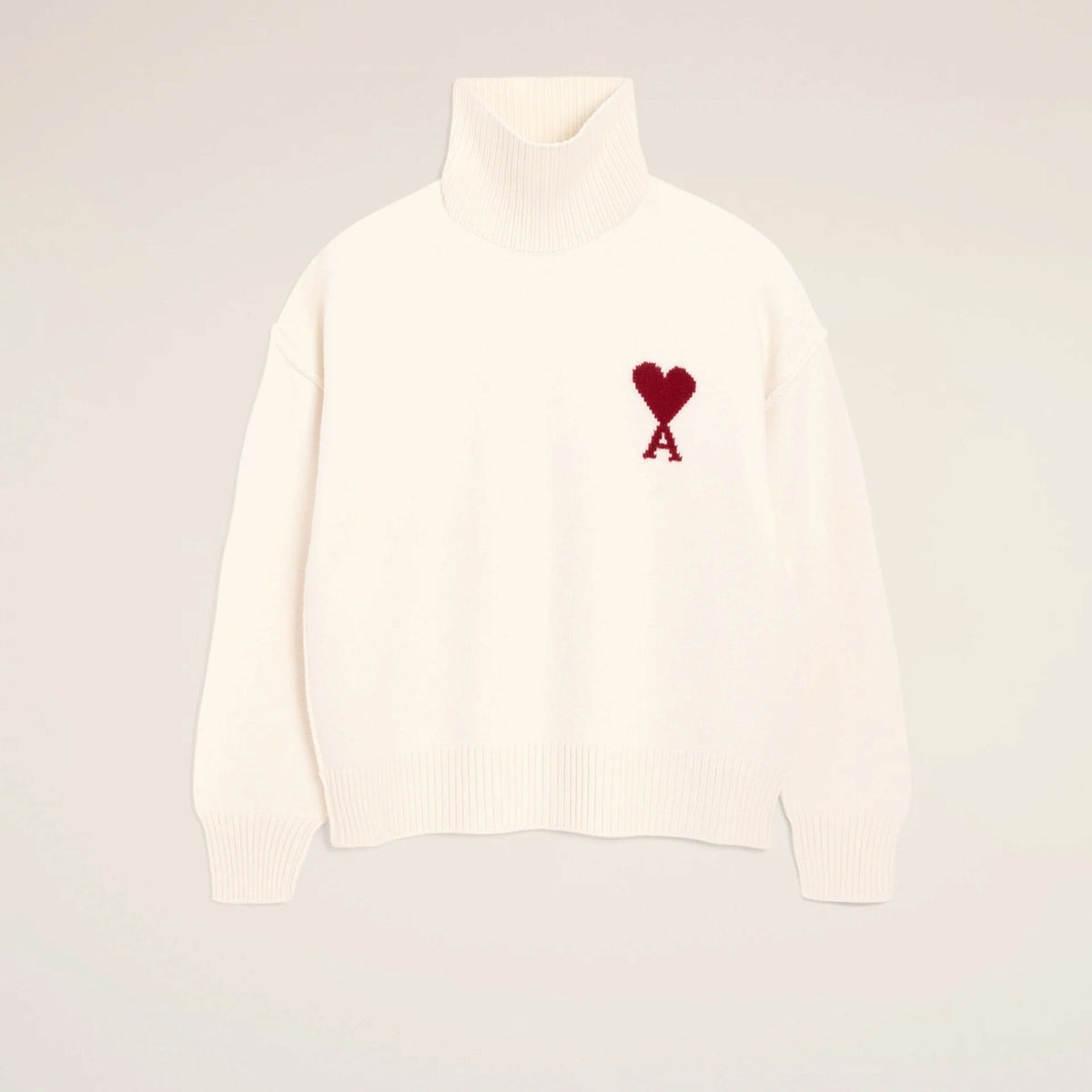Ami de Coeur Turtleneck Sweater Cream / Red