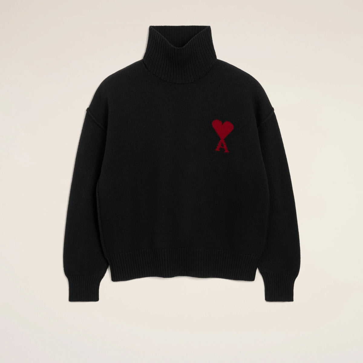 Ami de Coeur Funnel Neck Sweater Black / Red