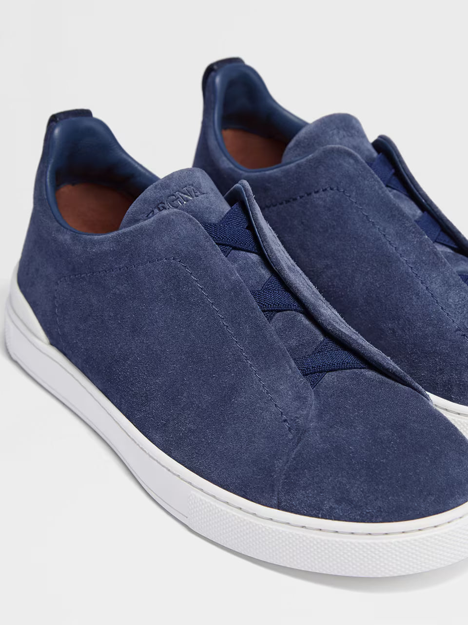 Zegna Utility Blue Suede Triple Stitch™ Sneakers