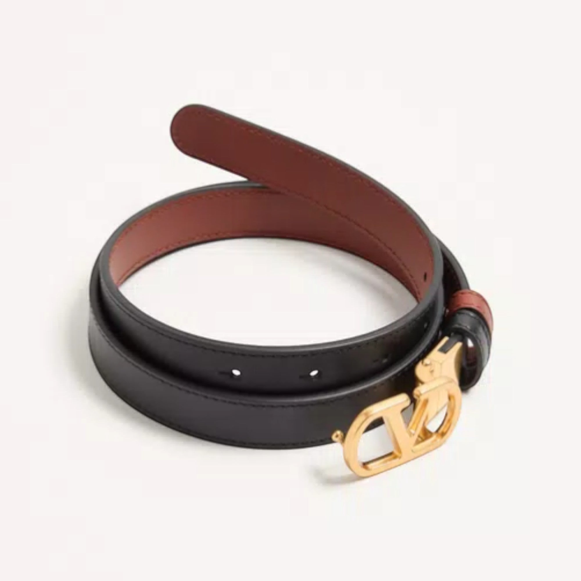 VLogo Signature Reversible Belt Black Deep Caramel