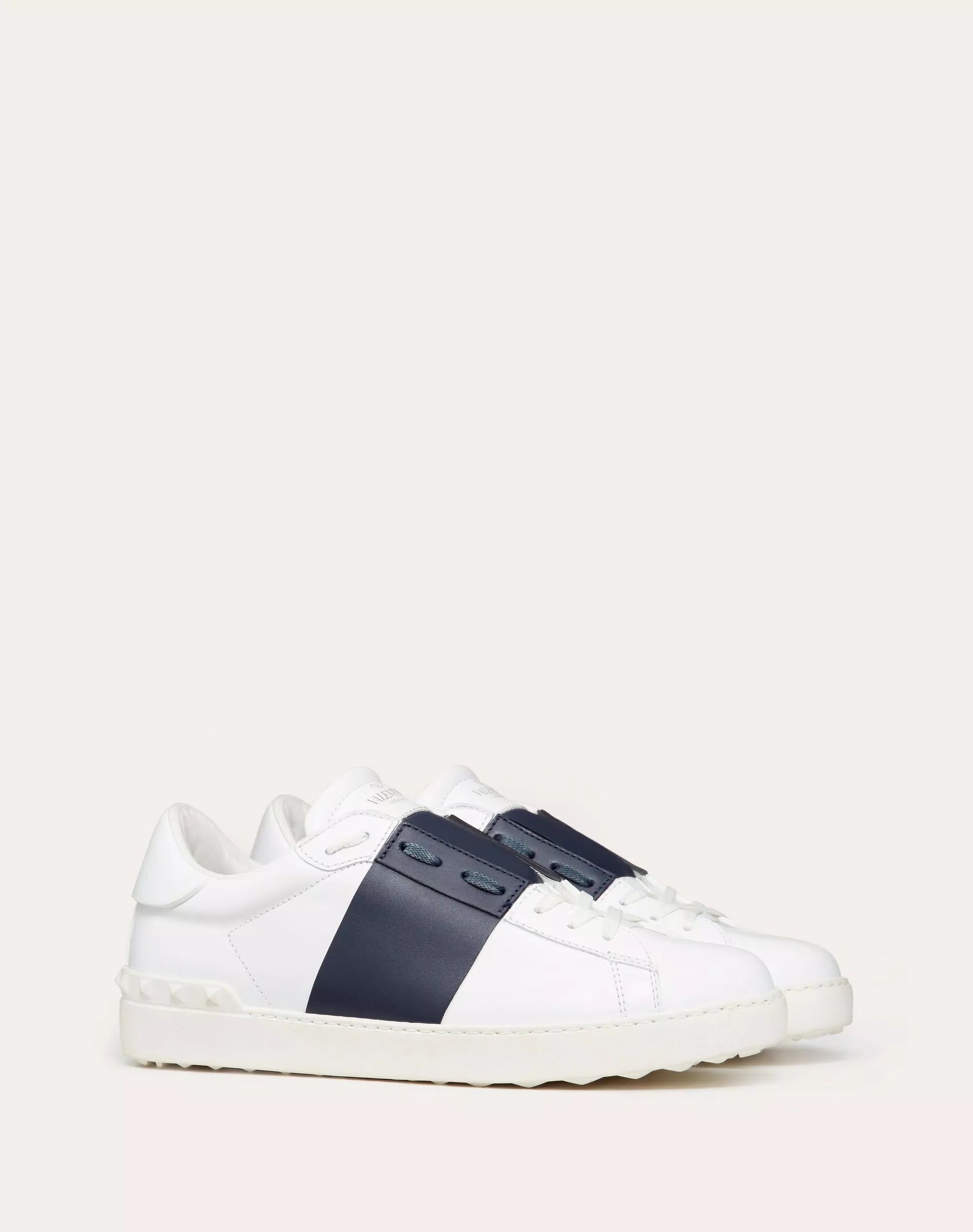 Valentino Garavani Open white calfskin sneaker Blue