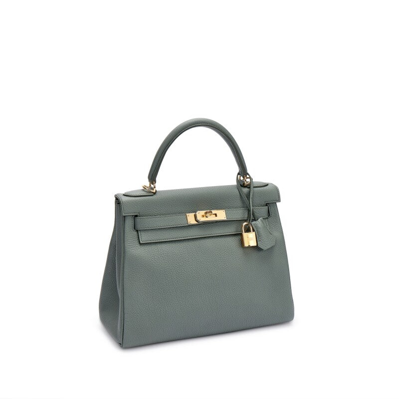 Vert Amande Togo Leather Gold Hardware