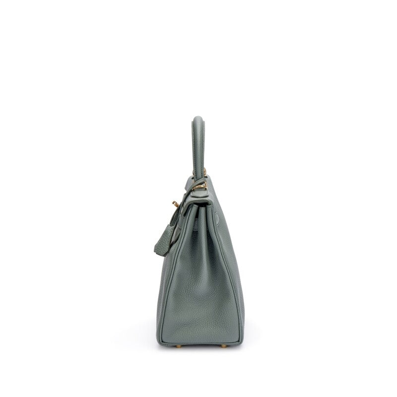 Vert Amande Togo Leather Gold Hardware