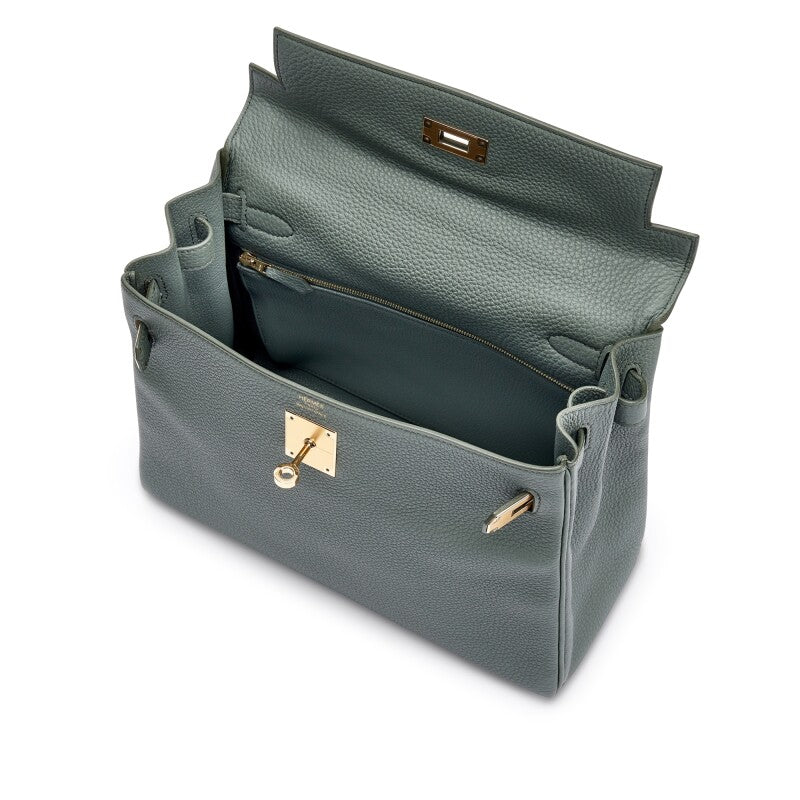 Vert Amande Togo Leather Gold Hardware