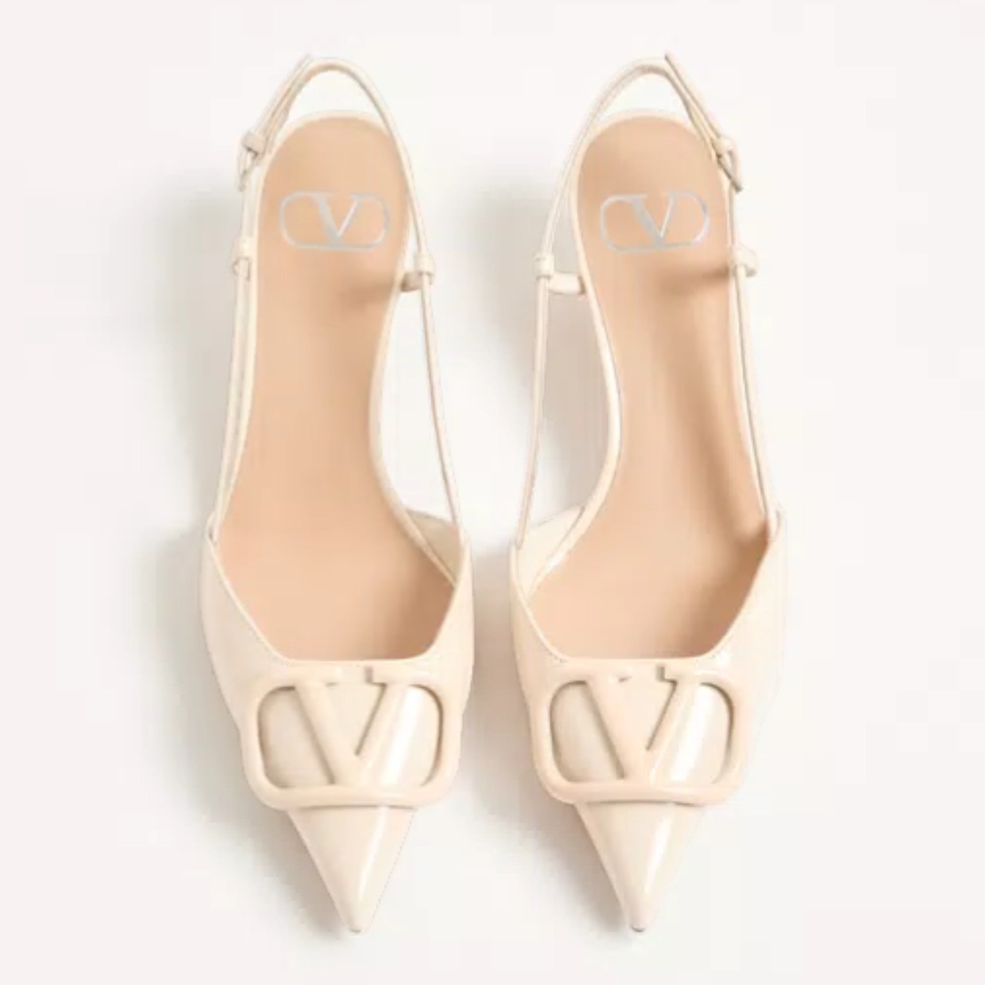 VLogo Signature Slingback Pumps Ivory