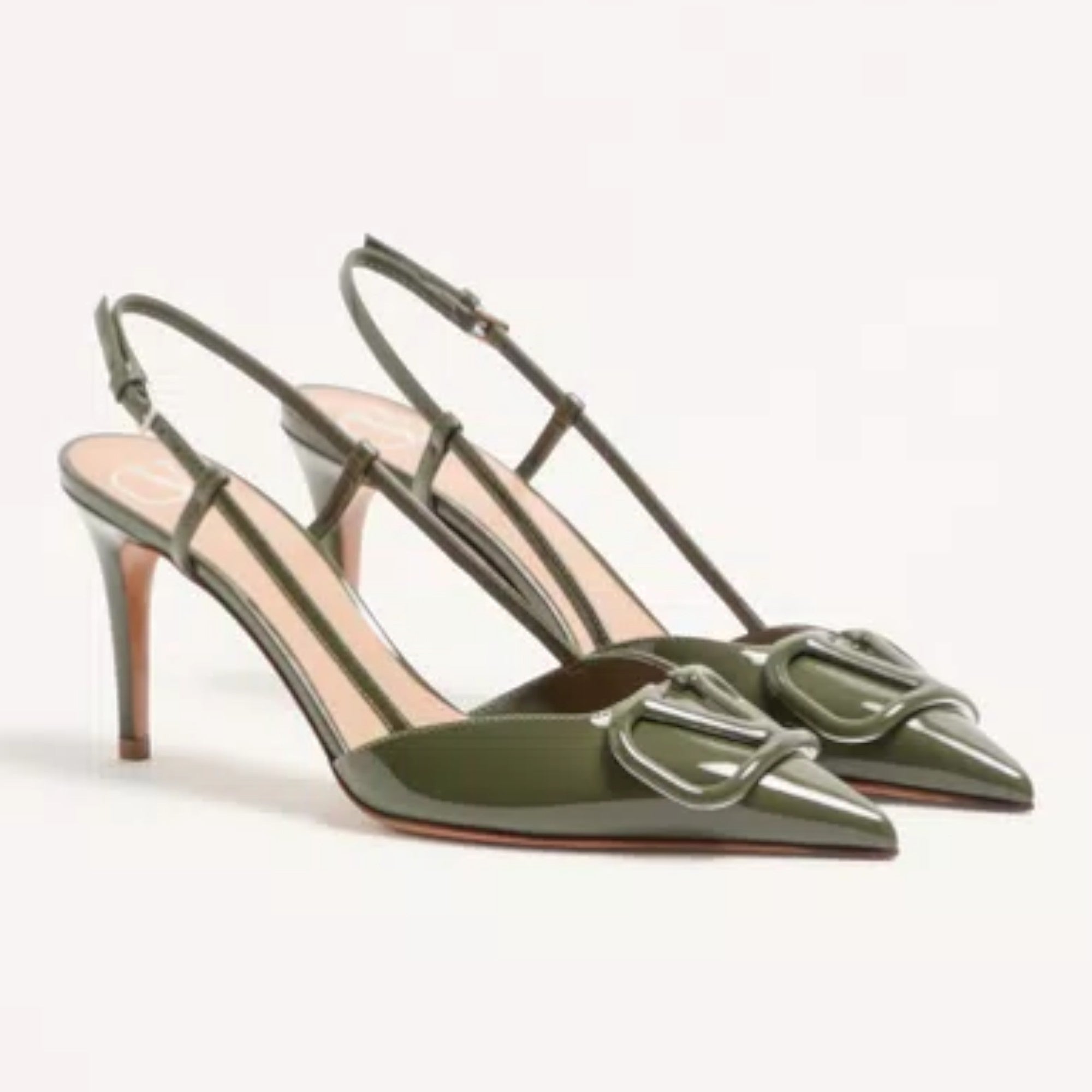 VLogo Signature Slingback Pumps Military Green