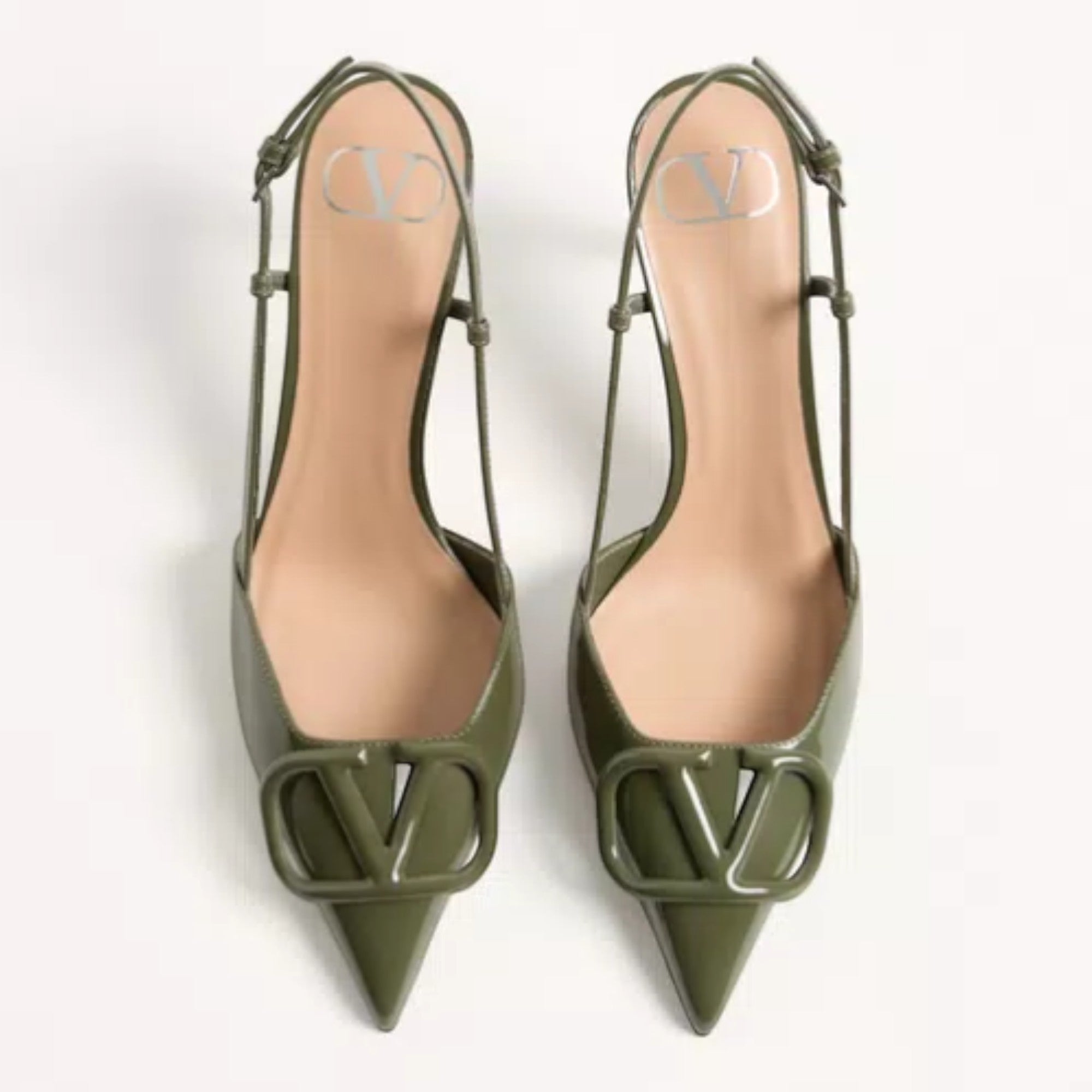 VLogo Signature Slingback Pumps Military Green