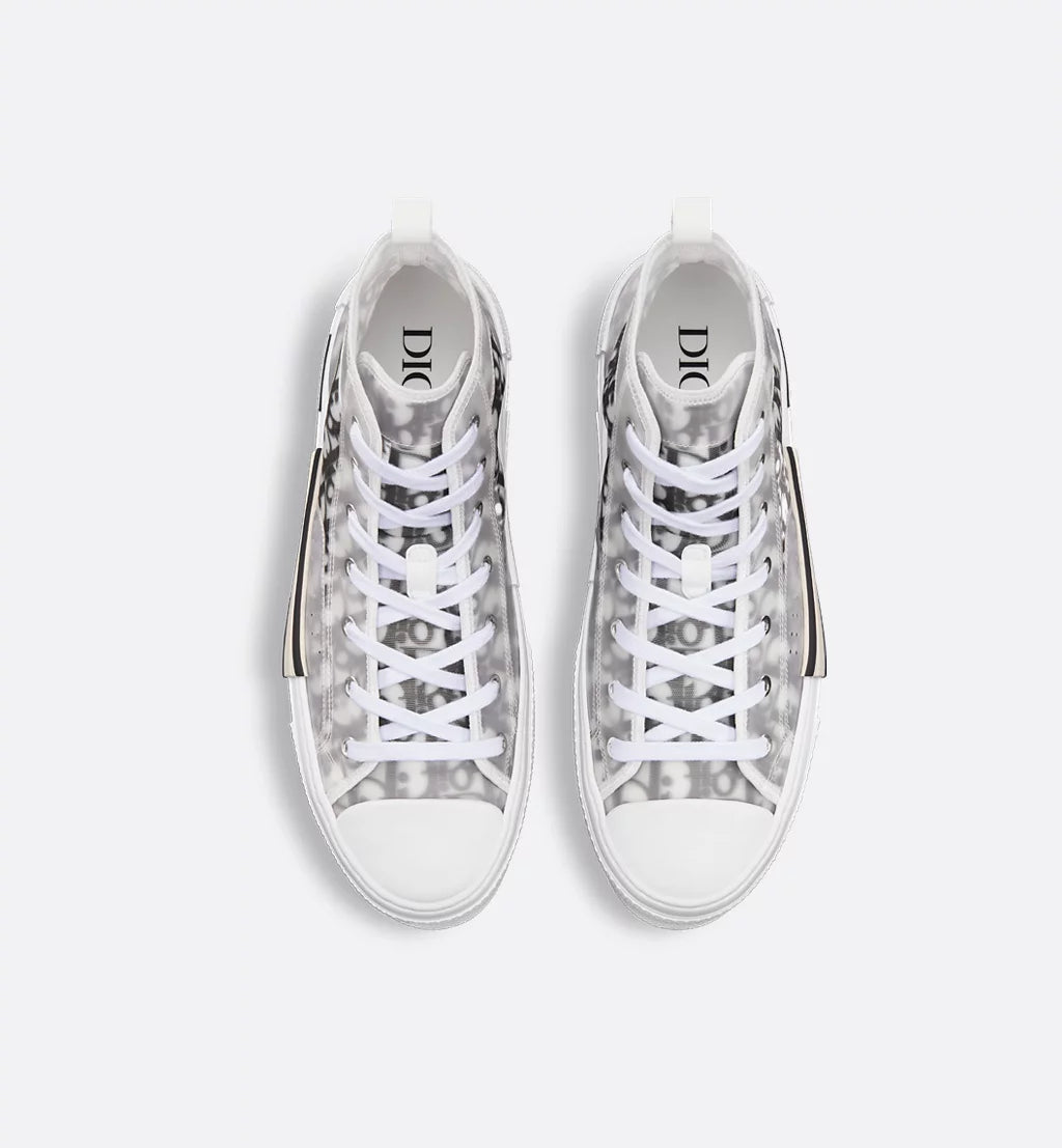 Dior B23 White and Black Oblique Canvas Sneakers