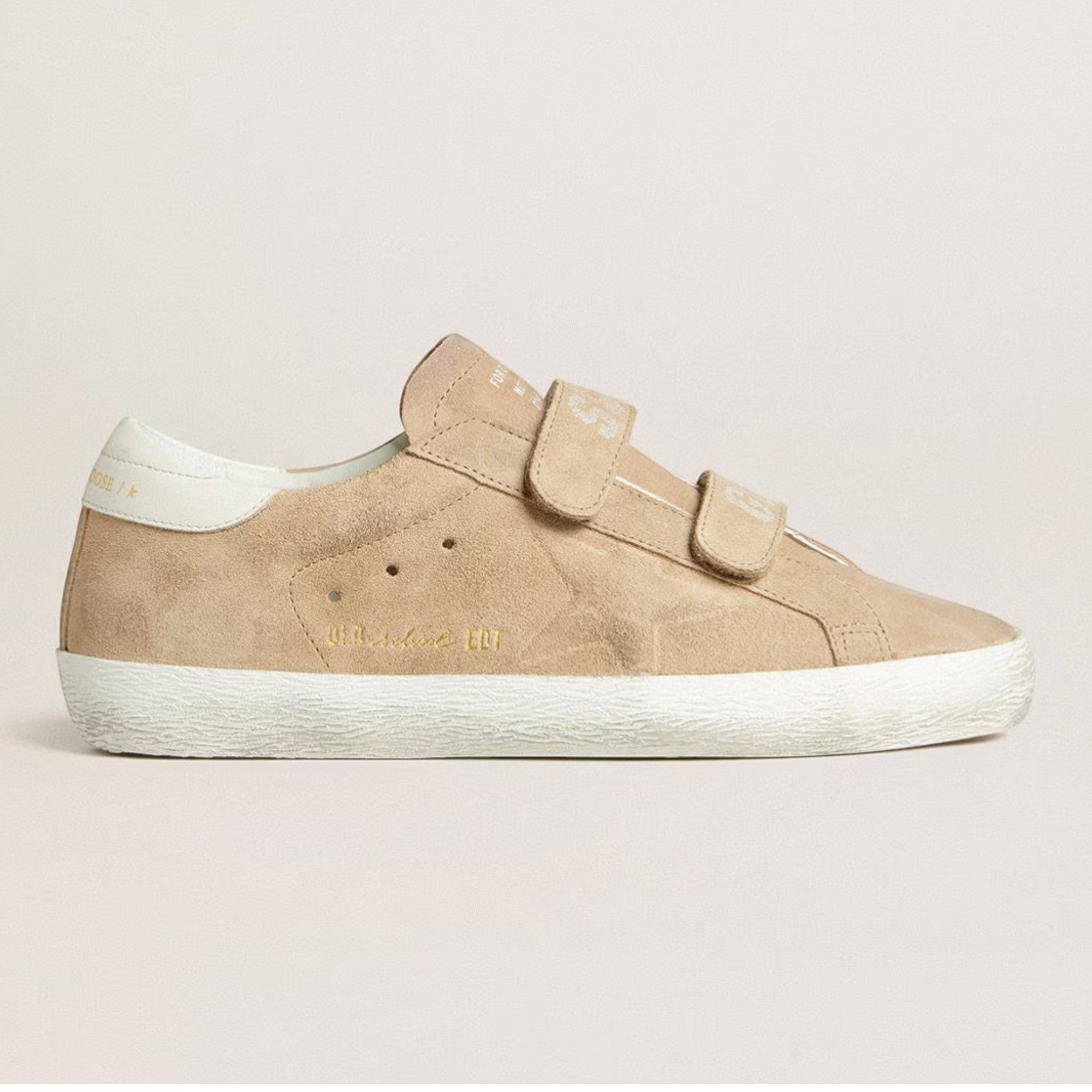 Women’s Old School in beige suede with white leather heel tab
