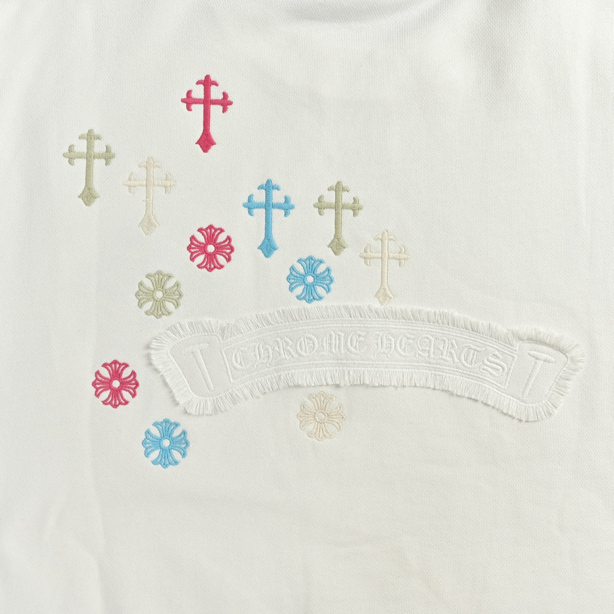 Multicolor Cross Crewneck Sweatshirt White