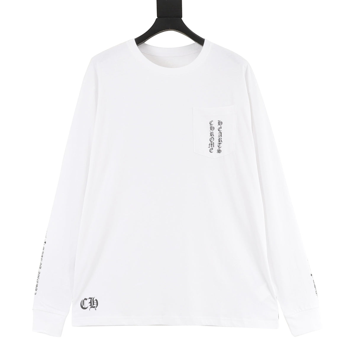Logo-Print Long Sleeve Pocket T-Shirt White