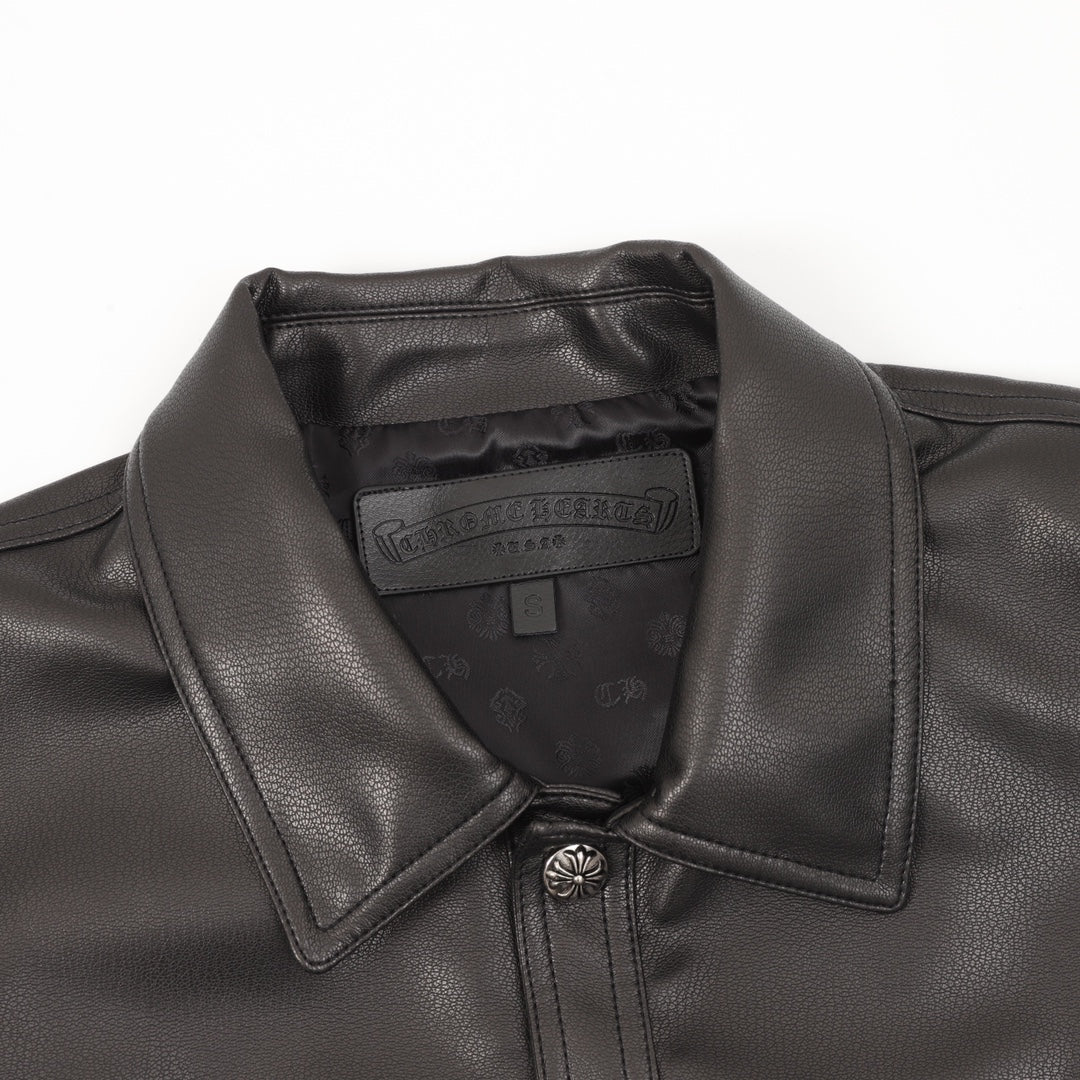 Leather Shirt Jacket