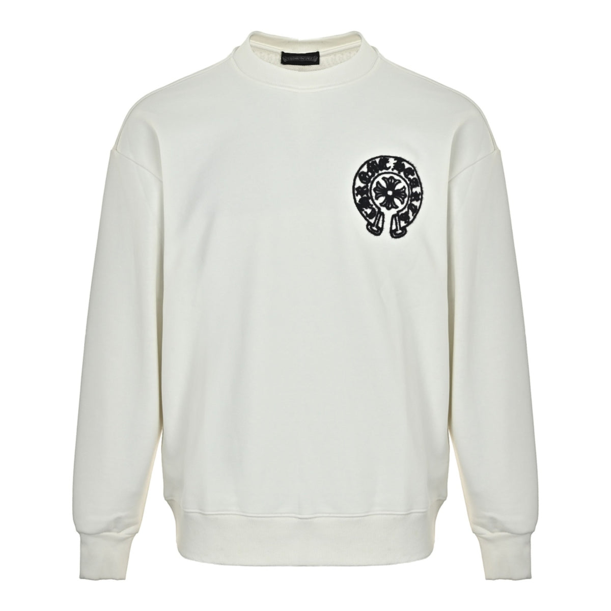 Horseshoe Logo Crewneck Sweatshirt White