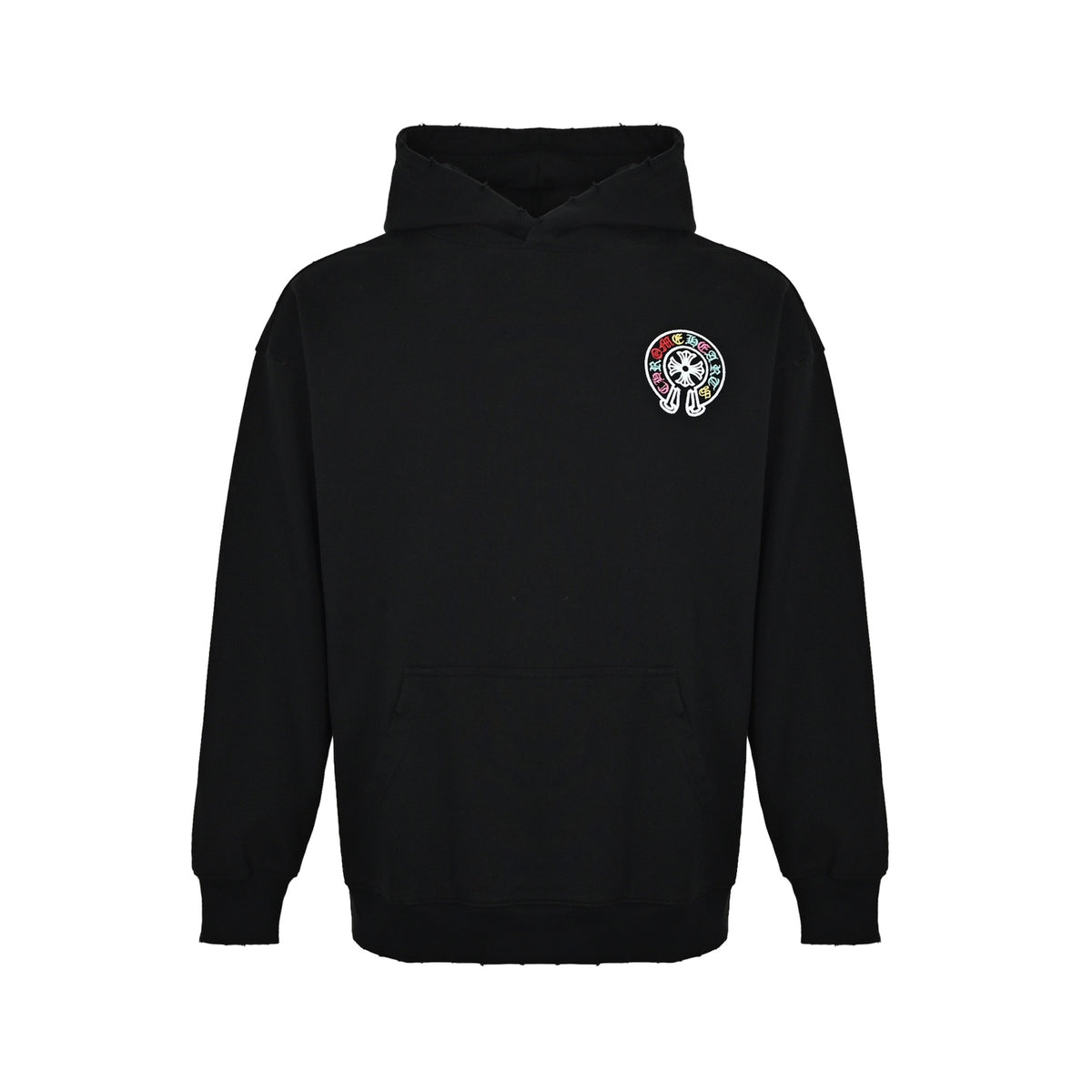 Circular Logo Pullover Hoodie Black